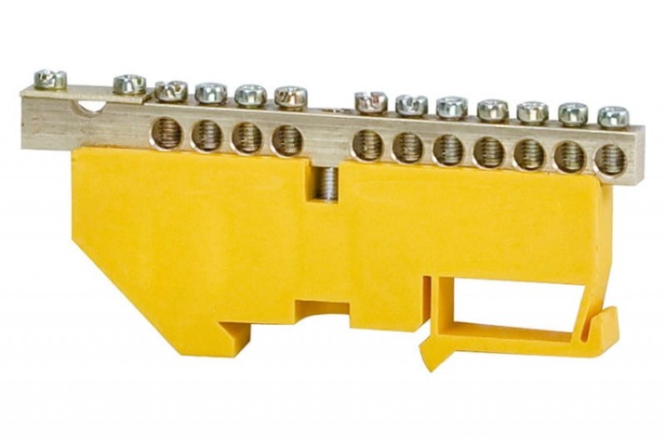 Listwa ochronna 11-modułowa 11x16mm2, 1x35mm2 wysoka podstawa - żółta F2.0066 F-Elektro