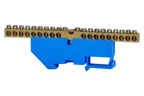 Listwa ochronna 18-modułowa 18x16mm2, 1x35mm2 wysoka podstawa - niebieska F2.0071 F-Elektro