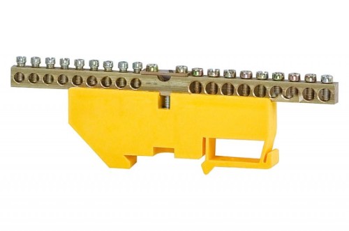 Listwa ochronna 18-modułowa 18x16mm2, 1x35mm2 wysoka podstawa - żółta F2.0072 F-Elektro