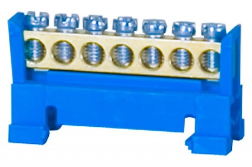 Listwa ochronna 7-modułowa 7x16mm2 niska podstawa - niebieska F2.0114 F-Elektro