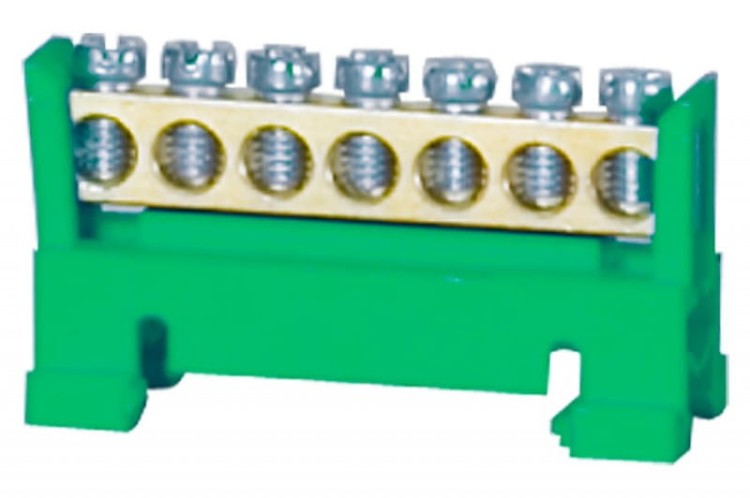 Listwa ochronna 7-modułowa 7x16mm2 niska podstawa - zielona F2.0115 F-Elektro