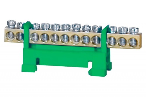 Listwa ochronna 12-modułowa 12x16mm2 niska podstawa - zielona F2.0117 F-Elektro