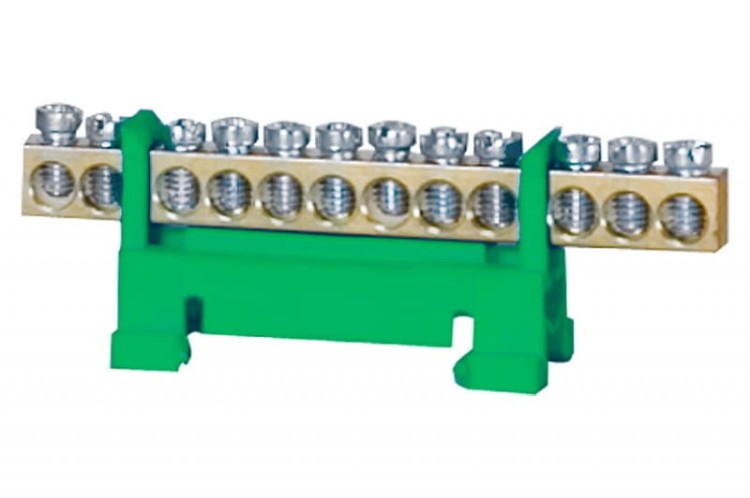 Listwa ochronna 12-modułowa 12x16mm2 niska podstawa - zielona F2.0117 F-Elektro