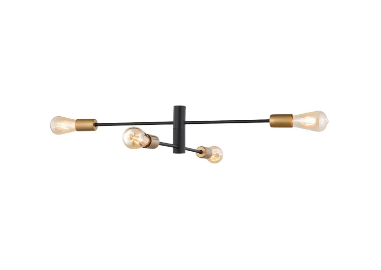 Lampa sufitowa wisząca Industrialna Loft ROTOR IV 7936 NOWODVORSKI Lighting E27 x4 nowoczesna oprawa oświetleniowa metalowa nad stół blat wyspę czarno-złota plafon Inspiracje Premium