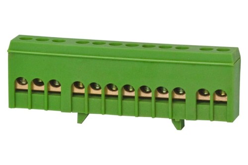 Listwa ochronna 12-modułowa 12x16mm2 zielona IP20 F2.0259 F-Elektro