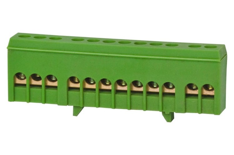 Listwa ochronna 12-modułowa 12x16mm2 zielona IP20 F2.0259 F-Elektro