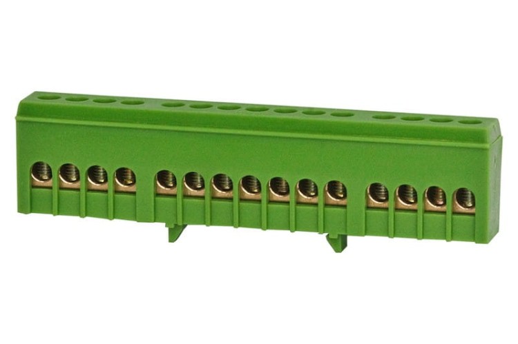 Listwa ochronna 15-modułowa 15x16mm2 zielona IP20 F2.0261 F-Elektro