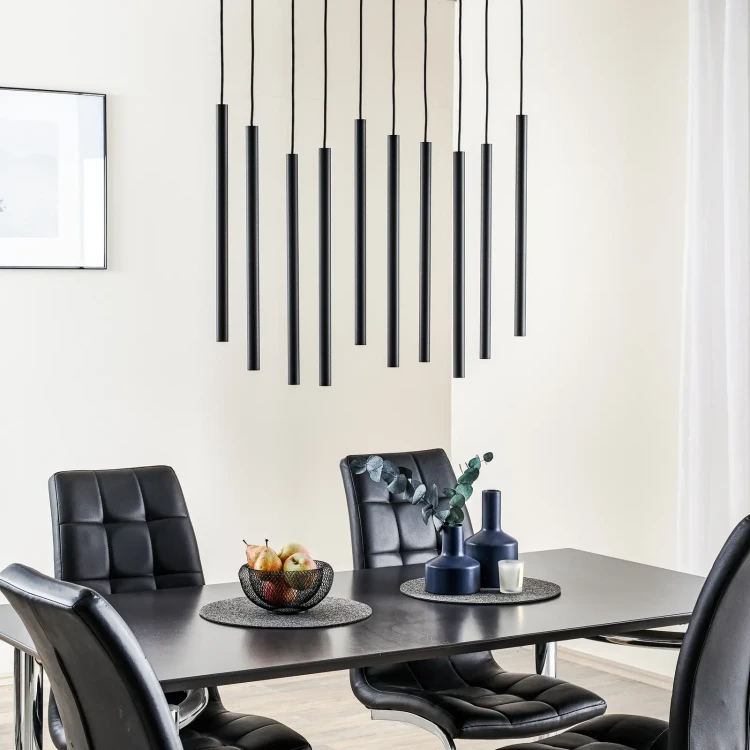 Lampa sufitowa wisząca żyrandol punktowa Industrialna LASER Black X 8923 NOWODVORSKI Lighting G9 Loft nowoczesna oprawa oświetleniowa tuba zwis Inspiracje Premium czarna