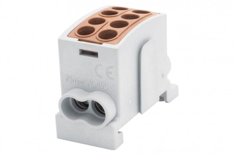 Zacisk HLK 100A-2 (1x25,1x16 / 1x25,1x16) Al/Cu  - brązowy F2.0356 F-Elektro