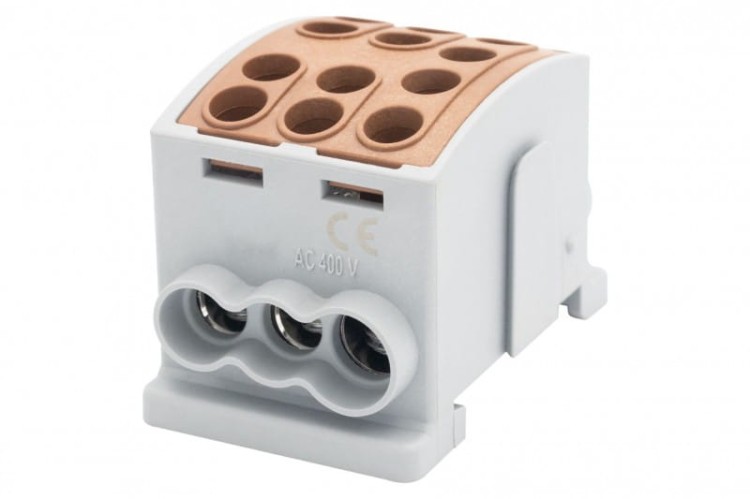 Zacisk HLK 100A-3 (1x25,2x16 / 1x25,2x16) Al/Cu  - brązowy F2.0361 F-Elektro