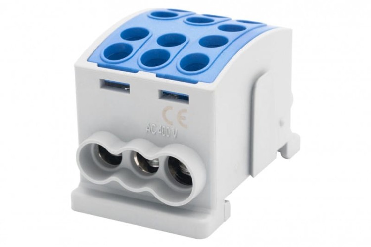 Zacisk HLK 100A-3 (1x25,2x16 / 1x25,2x16) Al/Cu  - niebieski F2.0363 F-Elektro