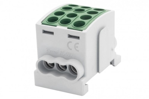 Zacisk HLK 100A-3 (1x25,2x16 / 1x25,2x16) Al/Cu  - zielony F2.0364 F-Elektro