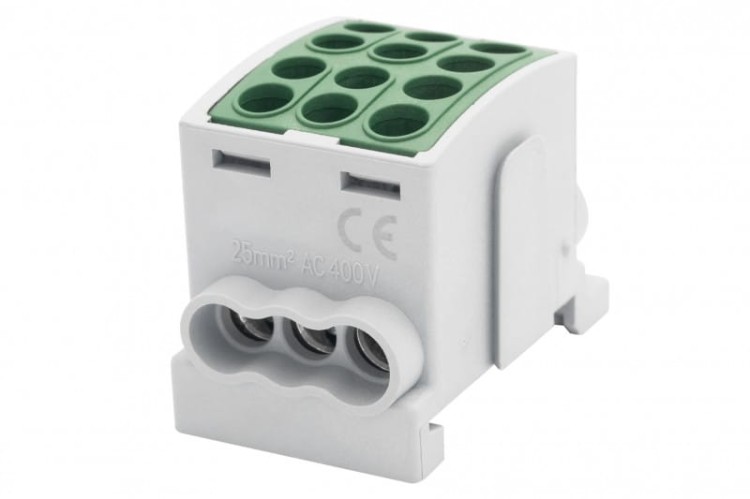 Zacisk HLK 100A-3 (1x25,2x16 / 1x25,2x16) Al/Cu  - zielony F2.0364 F-Elektro