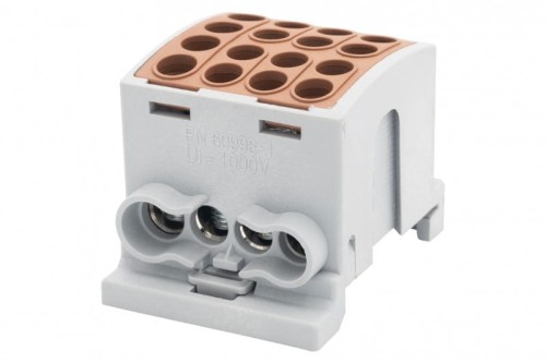 Zacisk HLK 100A-4 (1x25,3x16 / 1x25,3x16) Al/Cu  - brązowy F2.0366 F-Elektro