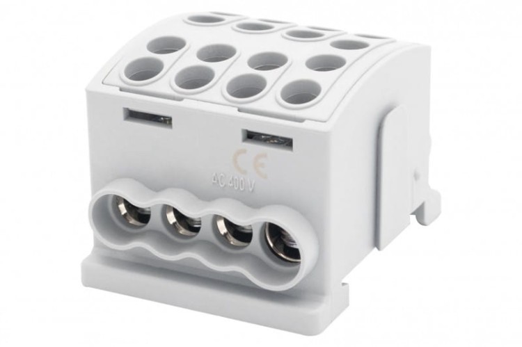 Zacisk HLK 100A-4 (1x25,3x16 / 1x25,3x16) Al/Cu  - szary F2.0367 F-Elektro