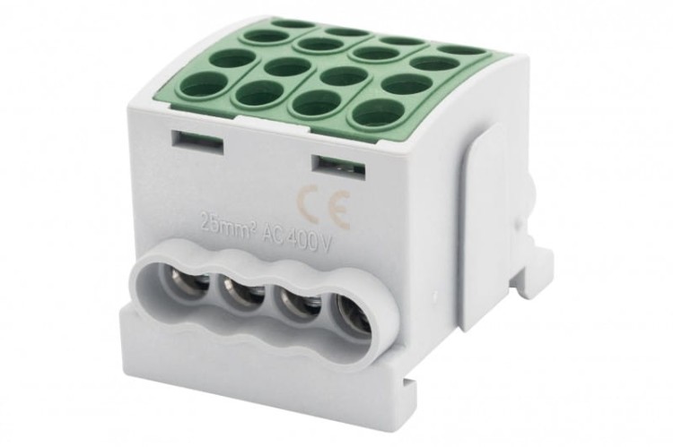 Zacisk HLK 100A-4 (1x25,3x16 / 1x25,3x16) Al/Cu  - zielony F2.0369 F-Elektro