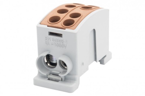 Zacisk HLK 125A-2 (1x35,1x25 / 1x35,1x25) Al/Cu  - brązowy F2.0371 F-Elektro