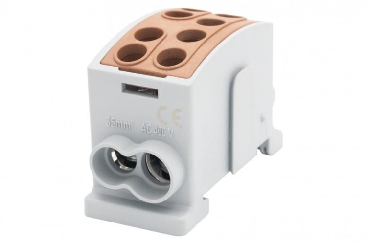 Zacisk HLK 125A-2 (1x35,1x25 / 1x35,1x25) Al/Cu  - brązowy F2.0371 F-Elektro