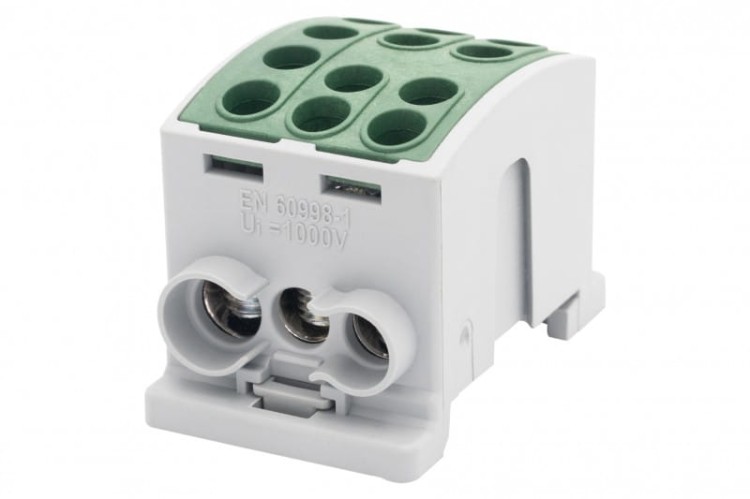 Zacisk HLK 125A-3 (1x35,2x25 / 1x35,2x25) Al/Cu  - zielony F2.0379 F-Elektro