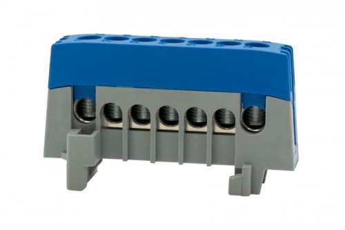 Listwa ochronna ZPI 7-modułowa (7x16mm2) IP20 AL/CU - niebieska F2.0389 F-Elektro