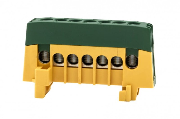 Listwa ochronna ZPI 7-modułowa (7x16mm2) IP20 AL/CU - żółto/zielona F2.0390 F-Elektro