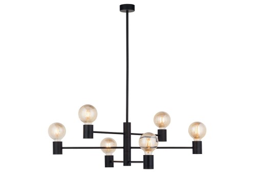 Lampa sufitowa wisząca Industrialna Loft RADIUS VI 7932 NOWODVORSKI Lighting E27 x6 nowoczesna oprawa oświetleniowa żyrandol metalowa nad stół blat wyspę czarno-złota zwis Inspiracje Premium