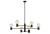 Lampa sufitowa wisząca Industrialna Loft RADIUS VI 7932 NOWODVORSKI Lighting E27 x6 nowoczesna oprawa oświetleniowa żyrandol metalowa nad stół blat wyspę czarno-złota zwis Inspiracje Premium