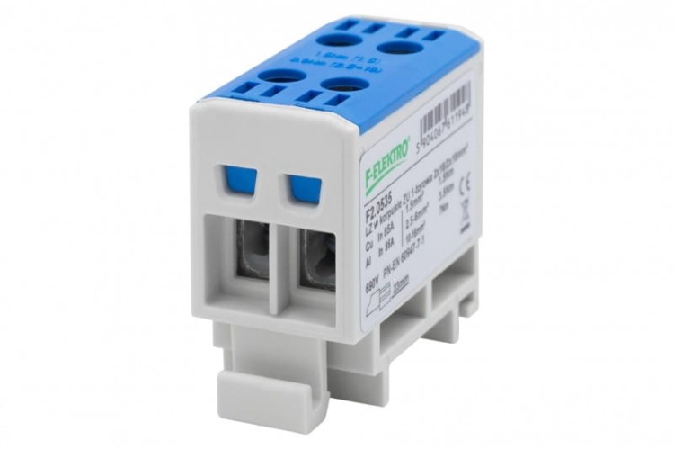 LZ w korpusie ZU 1-torowa 2x16/2x16mm2 Al/Cu - niebieska F2.0535 F-Elektro