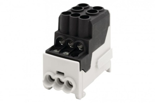 Blok rozdzielczy DBR 100A (2x25 / 6x10) Al/Cu - czarny  F2.0547 F-Elektro