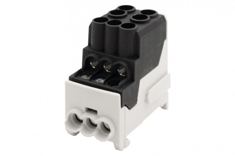 Blok rozdzielczy DBR 100A (2x25 / 6x10) Al/Cu - czarny  F2.0547 F-Elektro
