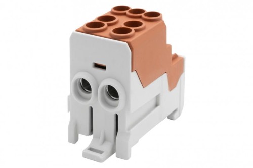 Blok rozdzielczy DBR 100A (2x25 / 6x10) Al/Cu - brązowy F2.0548 F-Elektro