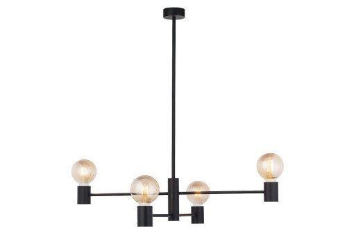 Lampa sufitowa wisząca Industrialna Loft RADIUS IV 7931 NOWODVORSKI Lighting E27 x4 nowoczesna oprawa oświetleniowa żyrandol metalowa nad stół blat wyspę czarno-złota zwis Inspiracje Premium