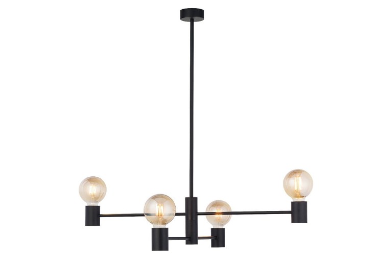 Lampa sufitowa wisząca Industrialna Loft RADIUS IV 7931 NOWODVORSKI Lighting E27 x4 nowoczesna oprawa oświetleniowa żyrandol metalowa nad stół blat wyspę czarno-złota zwis Inspiracje Premium