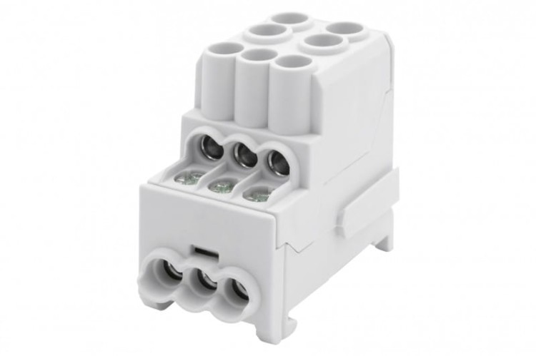 Blok rozdzielczy DBR 100A (2x25 / 6x10) Al/Cu - szary F2.0549 F-Elektro