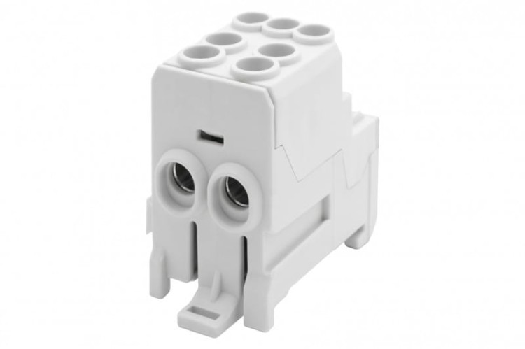 Blok rozdzielczy DBR 100A (2x25 / 6x10) Al/Cu - szary F2.0549 F-Elektro