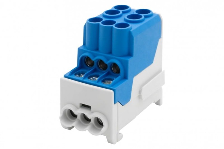 Blok rozdzielczy DBR 100A (2x25 / 6x10) Al/Cu - niebieski  F2.0550 F-Elektro