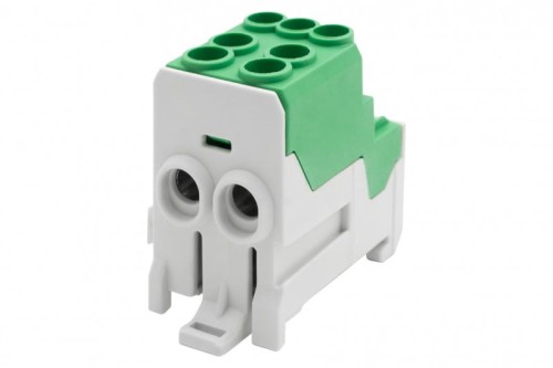 Blok rozdzielczy DBR 100A (2x25 / 6x10) Al/Cu - zielony F2.0551 F-Elektro