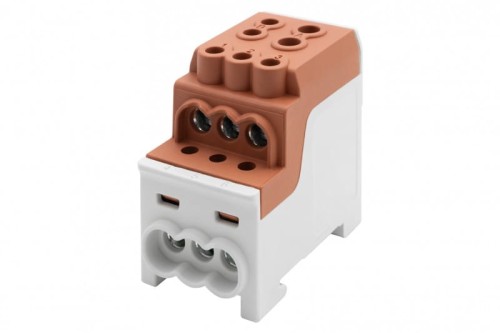 Blok rozdzielczy DBR 200A (1x70,1x35 / 6x16) Al/Cu - brązowy F2.0553 F-Elektro