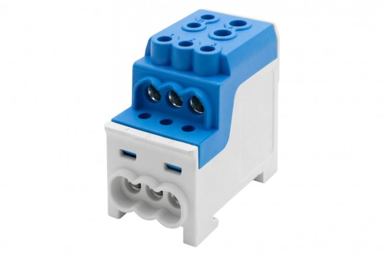 Blok rozdzielczy DBR 200A (1x70,1x35 / 6x16) Al/Cu - niebieski F2.0555 F-Elektro