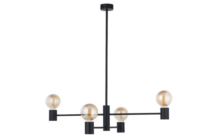 Lampa sufitowa wisząca Industrialna Loft RADIUS IV 7931 NOWODVORSKI Lighting E27 x4 nowoczesna oprawa oświetleniowa żyrandol metalowa nad stół blat wyspę czarno-złota zwis Inspiracje Premium