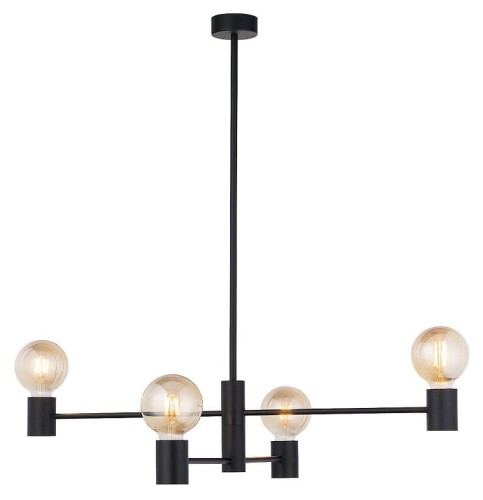 Lampa sufitowa wisząca Industrialna Loft RADIUS IV 7931 NOWODVORSKI Lighting E27 x4 nowoczesna oprawa oświetleniowa żyrandol metalowa nad stół blat wyspę czarno-złota zwis Inspiracje Premium
