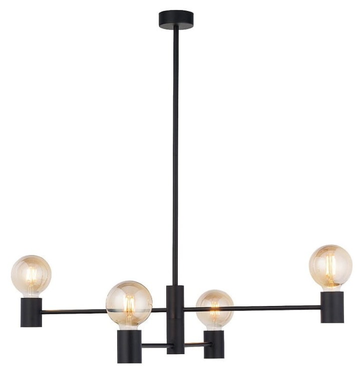 Lampa sufitowa wisząca Industrialna Loft RADIUS IV 7931 NOWODVORSKI Lighting E27 x4 nowoczesna oprawa oświetleniowa żyrandol metalowa nad stół blat wyspę czarno-złota zwis Inspiracje Premium