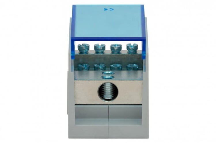 Blok rozdzielczy VBR 400A-8 (1x50 / 8x25) Al/Cu - niebieski  F2.0607 F-Elektro