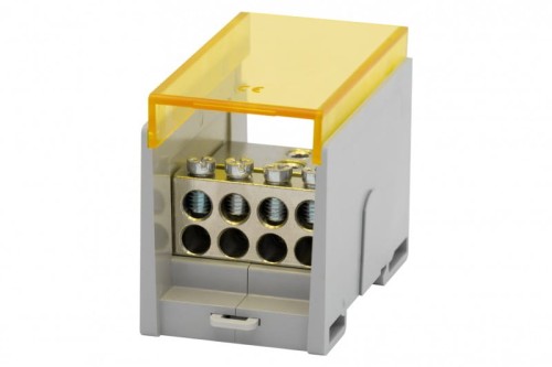 Blok rozdzielczy VBR 400A-8 (1x50 / 8x25) Al/Cu - żółty  F2.0608 F-Elektro