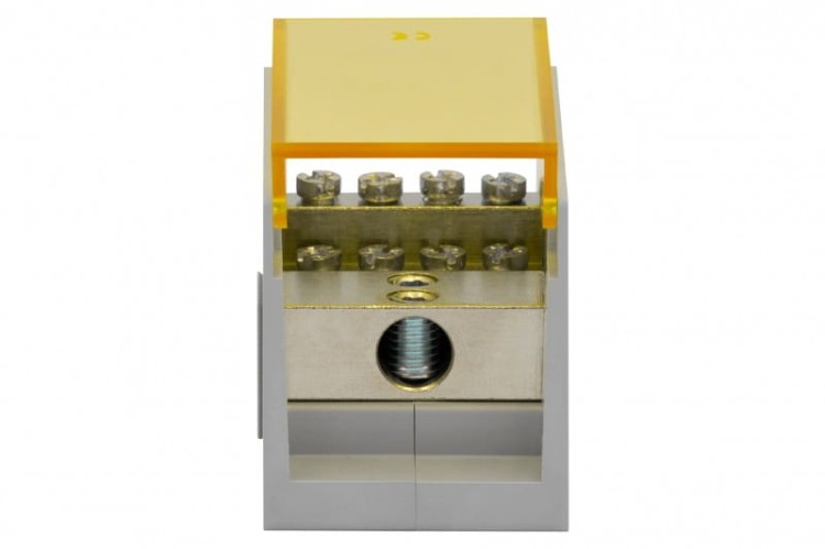 Blok rozdzielczy VBR 400A-8 (1x50 / 8x25) Al/Cu - żółty  F2.0608 F-Elektro