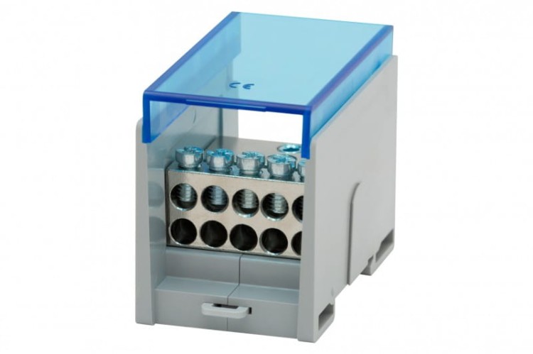 Blok rozdzielczy VBR 400A-10 (1x50 / 10x16) Al/Cu - niebieski  F2.0610 F-Elektro