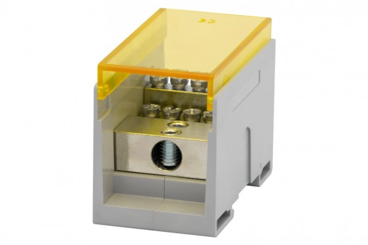 Blok rozdzielczy VBR 400A-10 (1x50 / 10x16) Al/Cu - żółty   F2.0611 F-Elektro