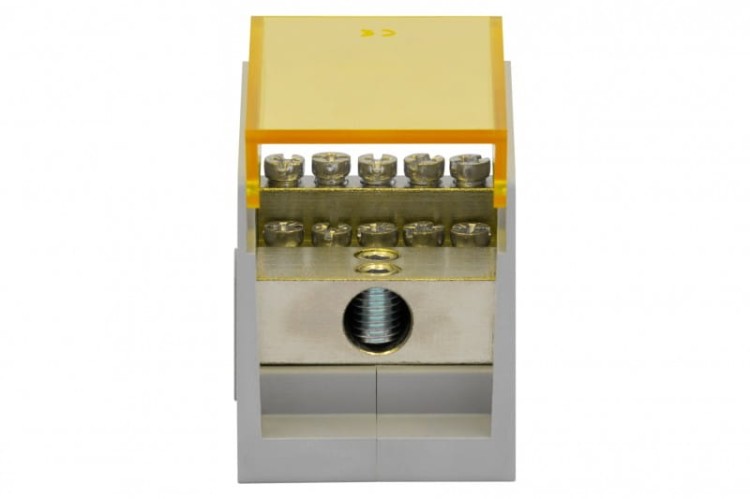Blok rozdzielczy VBR 400A-10 (1x50 / 10x16) Al/Cu - żółty   F2.0611 F-Elektro