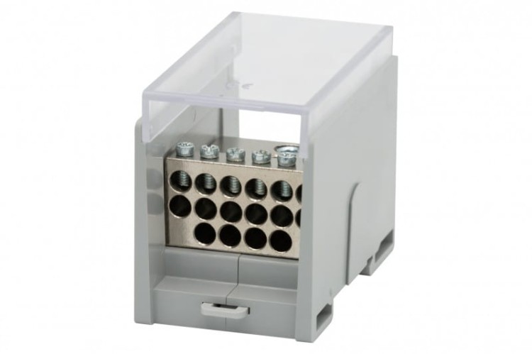 Blok rozdzielczy VBR 400A-16 (1x50 / 16x10) Al/Cu - szary  F2.0612 F-Elektro
