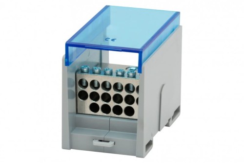 Blok rozdzielczy VBR 400A-16 (1x50 / 16x10) Al/Cu - niebieski  F2.0613 F-Elektro